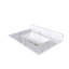 Dessus de meuble-lavabo en marbre, comptoir avec trous de robinet pré-percés, comptoir de salle de bain avec lavabo central encastré rectangulaire et Bianco Carrara Venato