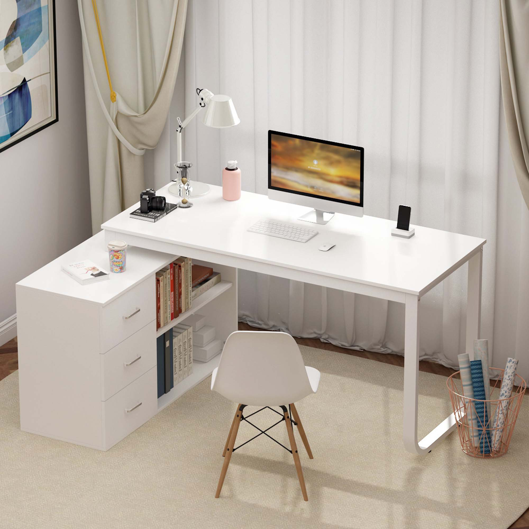 Latitude Run® Reversible L-Shape Desk & Reviews | Wayfair