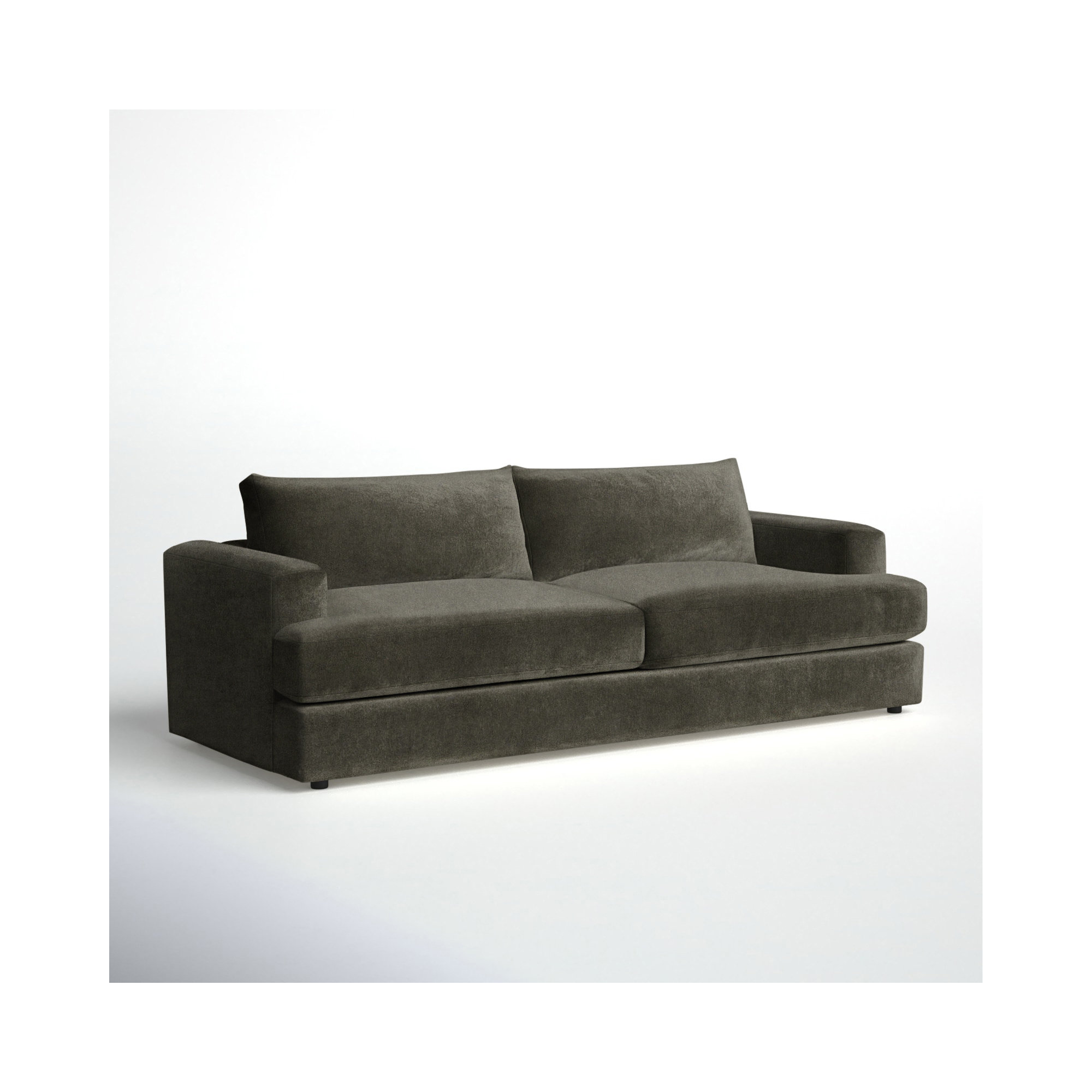 Cayden 96'' Upholstered Sofa, Bella Ash Performance Velvet