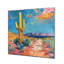Jaune jaune, bleu du sud-ouest, désert, cactus - impression d'art mural cactus floral-133822766-133822801
