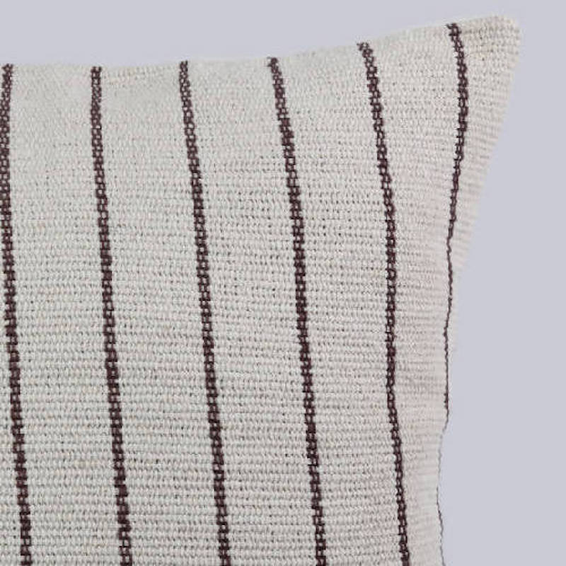 Houndstooth Woven Pillow, Beige Striped