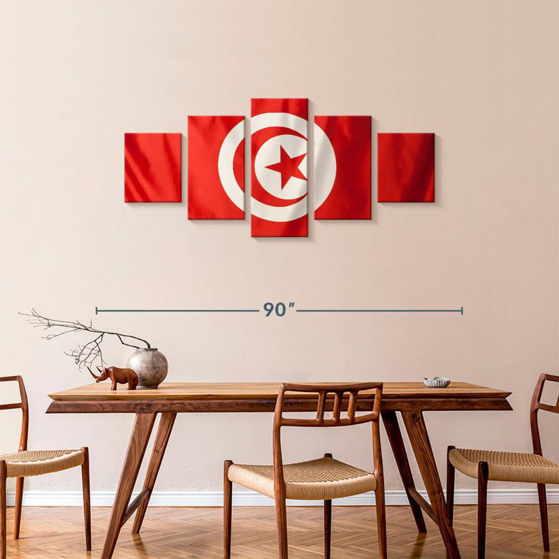Drapeau de la Tunisie, H 34 po x l 74 po