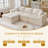 Multifunctional Chenille Sofas, Spacious L-shape With Movable Ottoman For Home