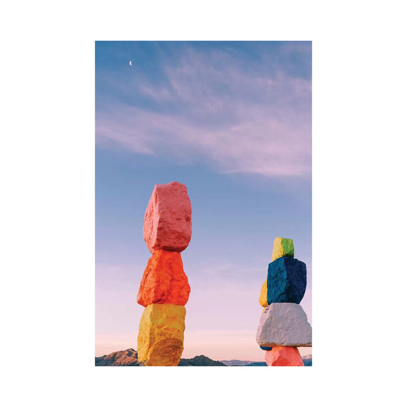 Seven Magic Mountains Moon II 1 Piece Wall Art on Canvas, 66.04cm H x 45.72cm W x 3.81cm D, Wrapped Canvas