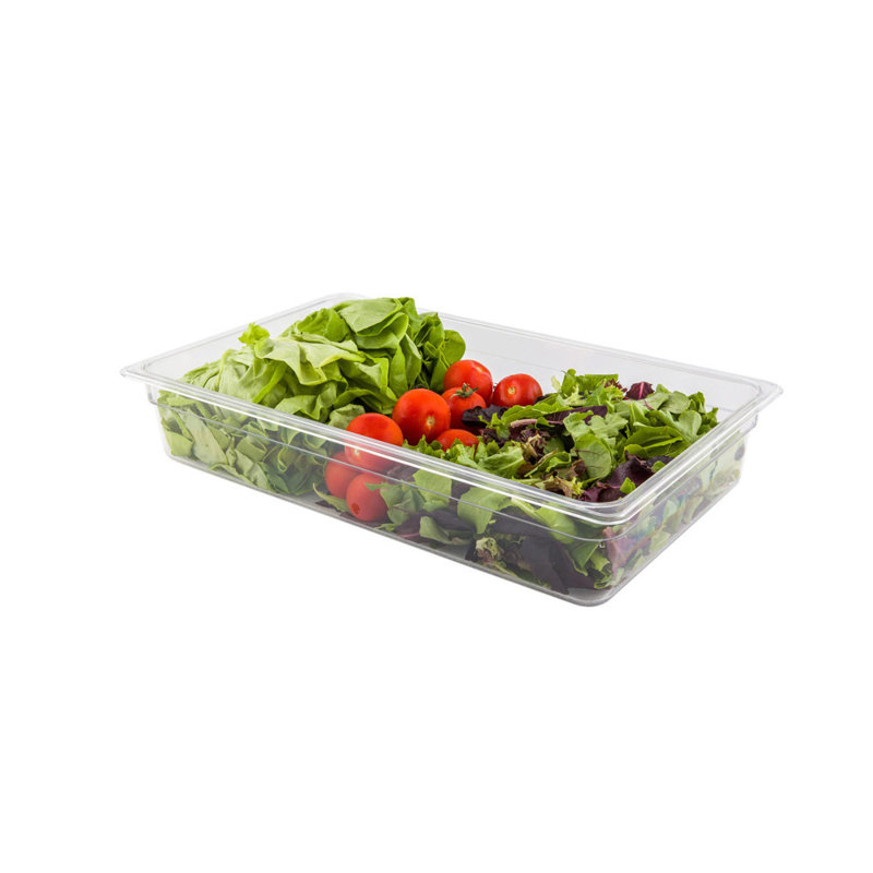 Articles de restaurant - 4 casseroles profondes, 10 récipients de rangement pleine grandeur commerciaux - congelables, résistants aux bris, casseroles froides en plastique transparent, lavables à la vaisselle, pour la cuisine, les restaurants ou les ca