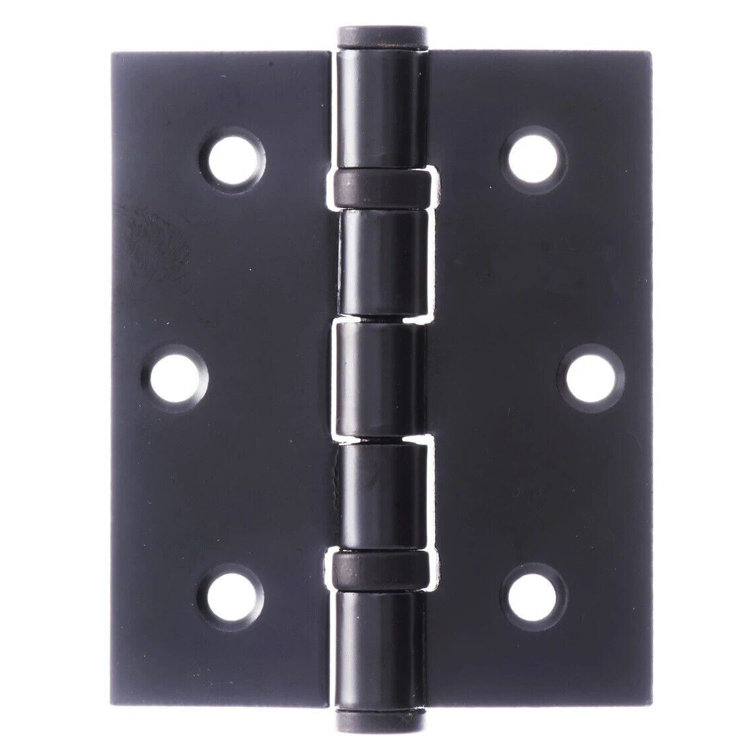  5 Sets Door Ball Bearing Hinges 3" in Black and Tubular Latch with Plate and Fixings