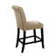 Ensemble de 2 chaises de salle à manger rembourrées en chenille beige et noir antique