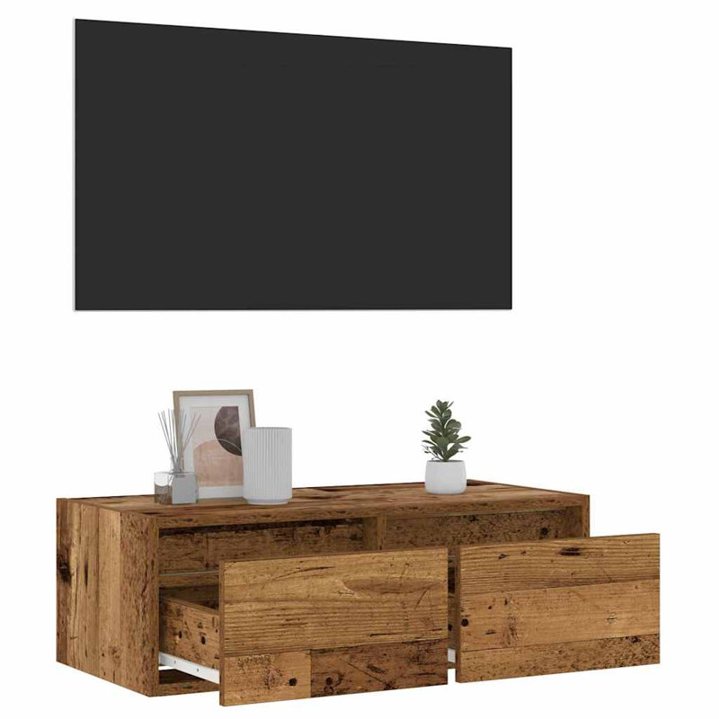 Exuma Unfinished TV Stand for TVs up to 40", 25cm H x 75cm L x 35.5cm W, Old Wood