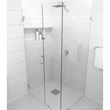 Illume 48 in. x 34 in. x 78 in. 90-degree Fully Frameless Wall Hinged Glass Shower Enclosure