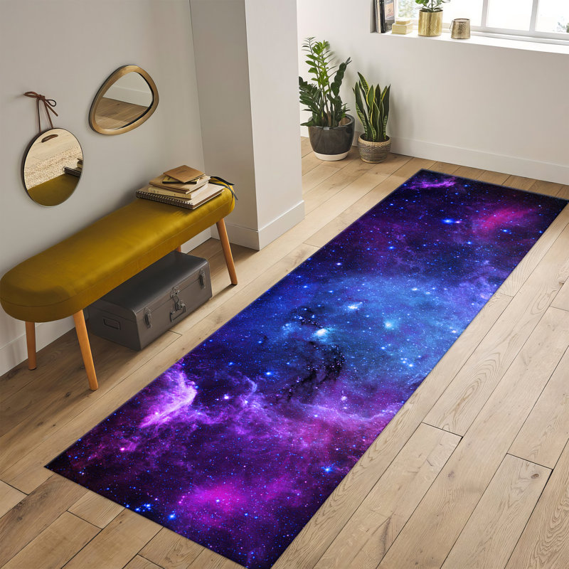 Non-Woven Soft Printed Rug with Intricate Floral Design in Vibrant Colors Ideal for Adding a Touch of Elegance to Any Room