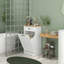 Armoire de rangement pour salle de bain avec panier à linge et tiroir, blanc