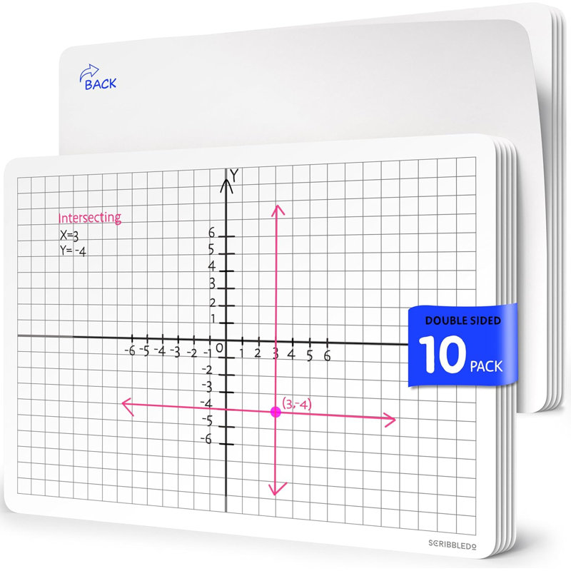 Scribbledo Xy Graph Dry Erase Sheets 9”x12” Math