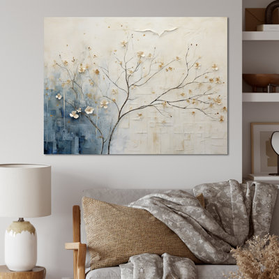 Minimalism Beige And Blue Countryside - Countryside Framed Wall Art