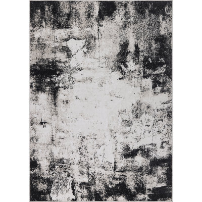 Machine Washable Avery Ivory/Charcoal Rug