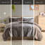 Édredon double pour lit double / grand lit gris, fourrure longue à poils longs, chaud double / grand, chaleur moelleuse