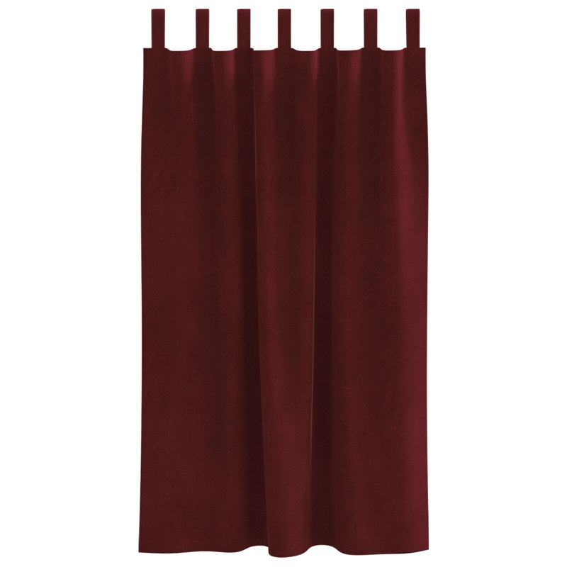 Curtains Polyester 140 Cm Decorative Inlays, 140cm Width x 175cm Drop, Burgundy