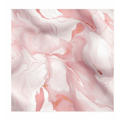 Reproduction d'art moderne abstrait sans cadre, rouge, rose et marbre géode II