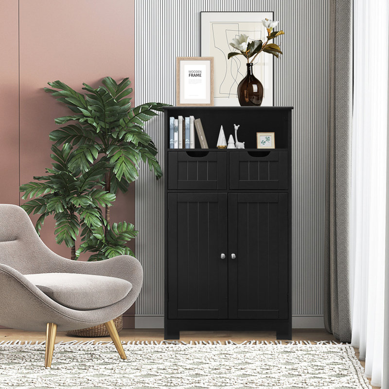 Freestanding Bathroom Cabinet, Black