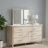 Mooran 2Pc Dresser Mirror Set, 6 Drawer, Matte Black, White Faux Marble-118778037