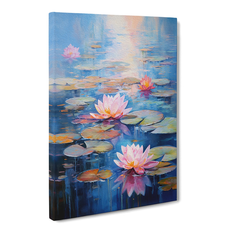 Water Lily Impressionism No.2 - Wrapped Canvas, 50cm H x 35cm W x 3cm D