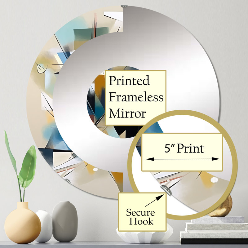 Marche - Miroir mural demi-cercle, 23,6 po x 23,6 po