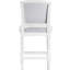 Tabouret à hauteur de comptoir blanc de 26 pouces, siège et dossier rembourrés gris, texturé, fixe pour les repas