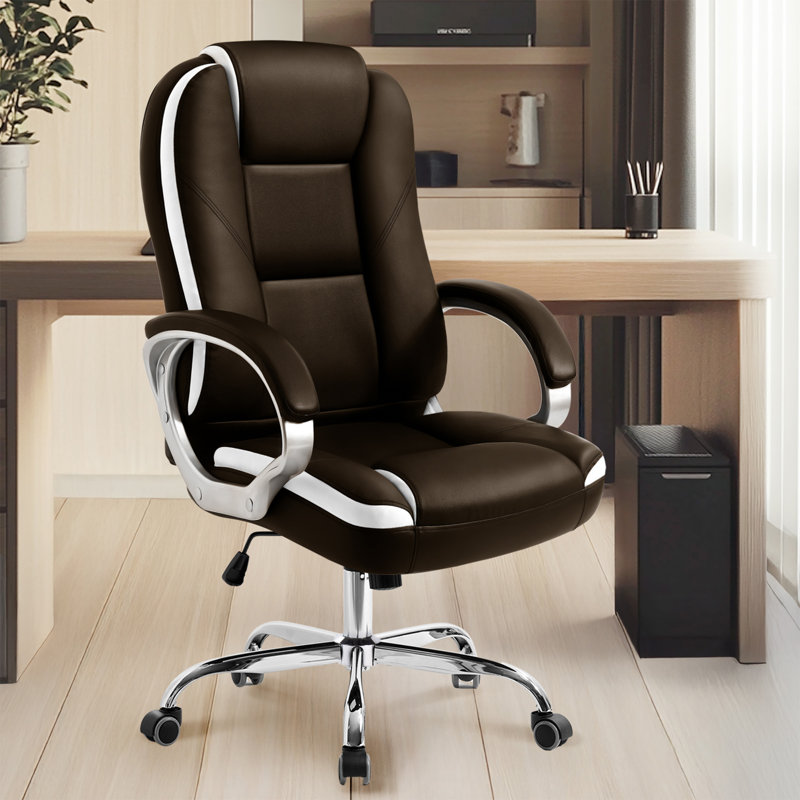 Fauteuil de direction ergonomique à haut dossier Nickoli, Brun