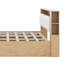 Ensemble de chambre à coucher 3 pièces avec grand lit tapissier avec veilleuses, table de chevet et commode activées par le mouvement-469995162