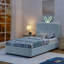 Lit simple tapissier avec tête de lit surdimensionnée, lumière DEL et 4 tiroirs de rangement; Ensemble de lattes, tissu bouclé-602366714-602366661