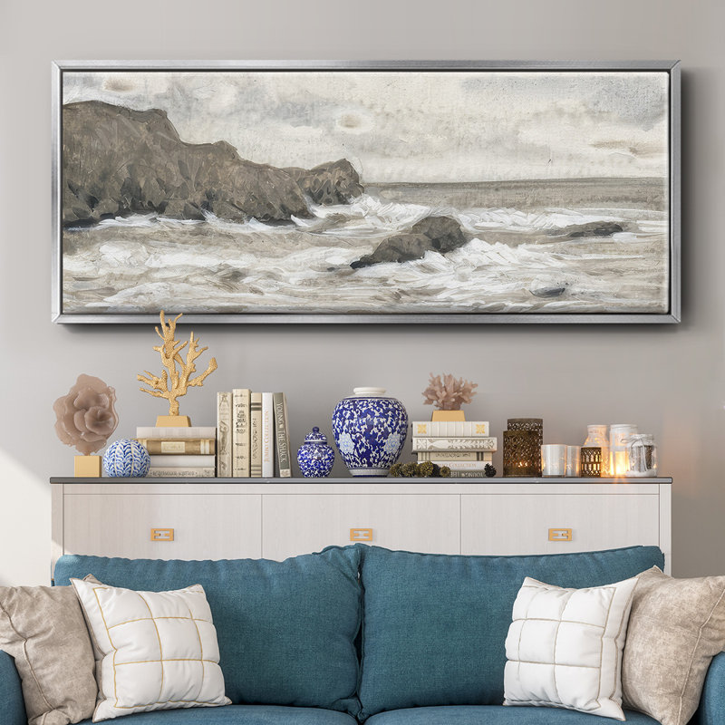 Coastal Shoreline II - toile encadrée, H 20 po x l 50 po