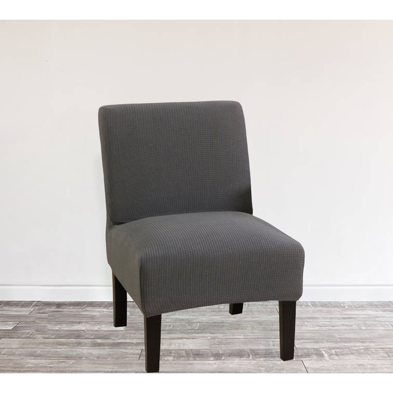 Housse pour fauteuil sans accoudoirs en tissu extensible lavable, Gris argenté