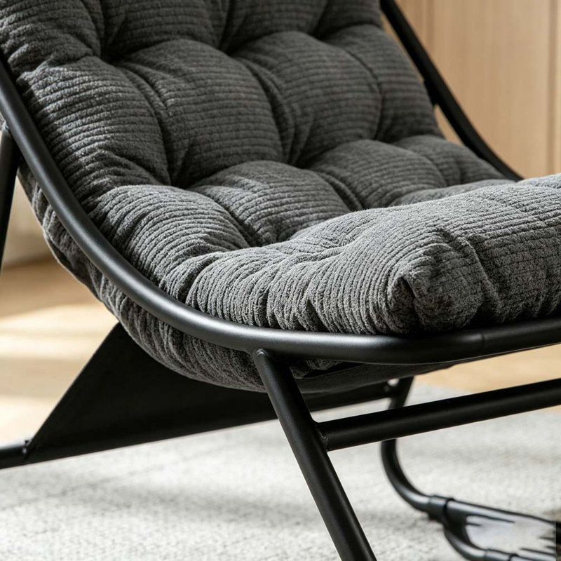 Chaise longue d'extérieur avec repose-pieds pour patio, Gris 1