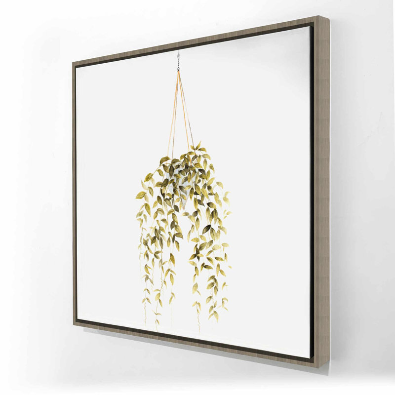 «Hanging Plant», art mural minimaliste vert