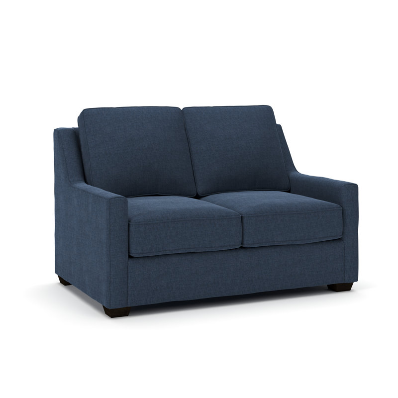 Gemi 56.5'' Upholstered Sofa, Drusky Navy Sustain® Basketweave