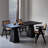 Black Rectangle Solid Wood Dining Tables-1814007151
