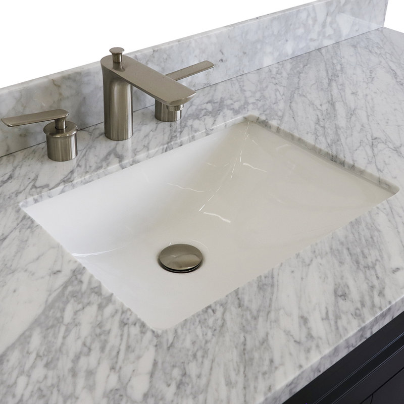 Dagh 61'' Single Bathroom Vanity with Top, White Carrara
