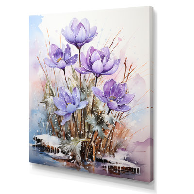 Snowdrops In Amethyst Hues I - Snowdrops Wall Art Living Room