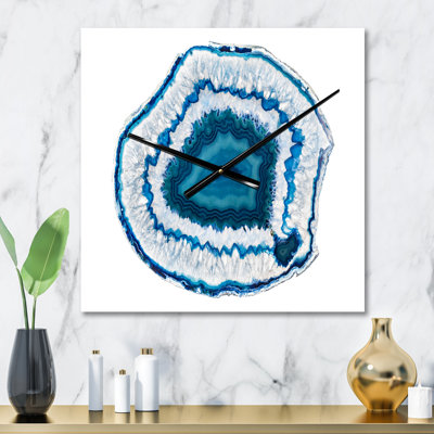 Blue Agate Crystal - Modern Wall Clock