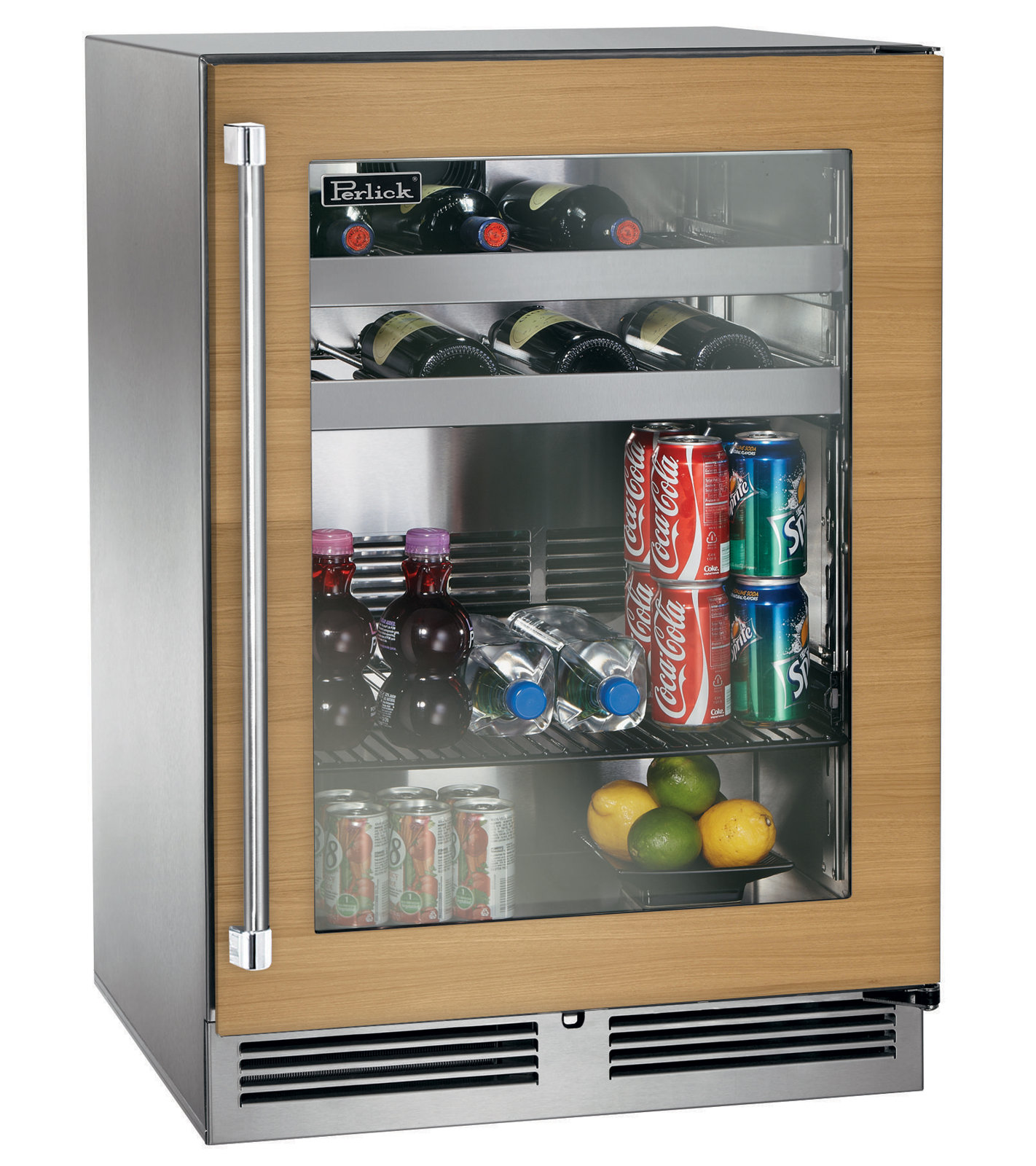 Perlick 23.88'' W Freestanding 62 Cans (12 oz.) 4.8 Cubic Feet Beverage Cooler with Wine Storage — FIN-0015197 | Fridge.com