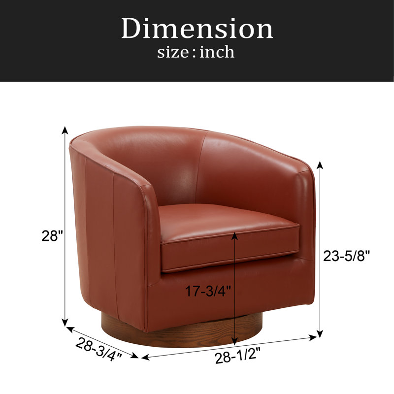 Chaise pivotante en cuir fleur, Caramel