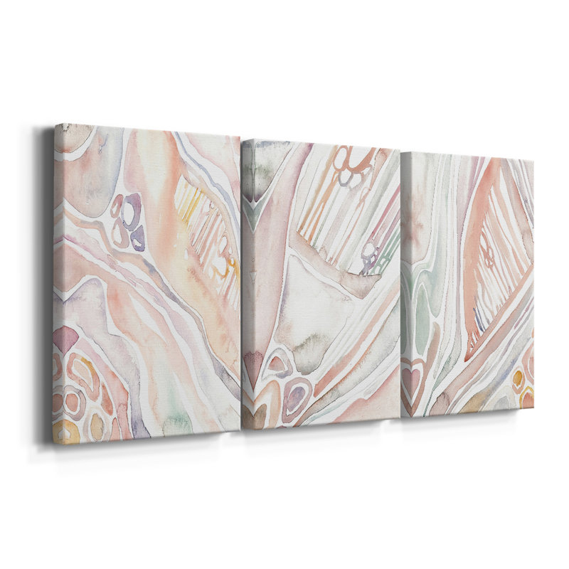 Life Form I - Toile tendue sur mesure avec châssis - 3 pièces, H 27 po x l 54 po