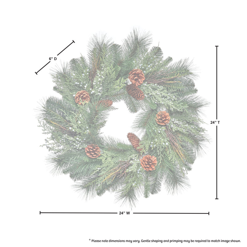 Faux Wreath, 24" H x24" W x 5.5" D