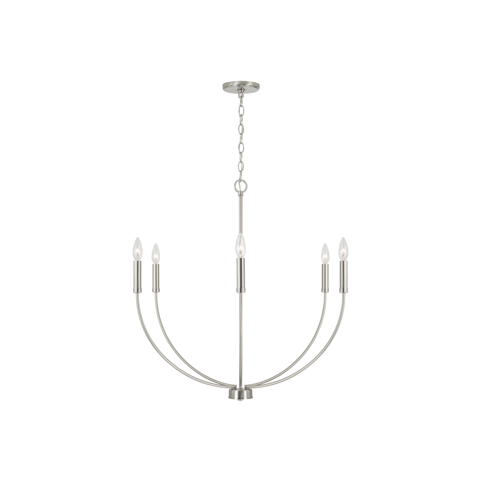 Ansley Dimmable Classic / Traditional Chandelier, Brushed Nickel, 6 Lights
