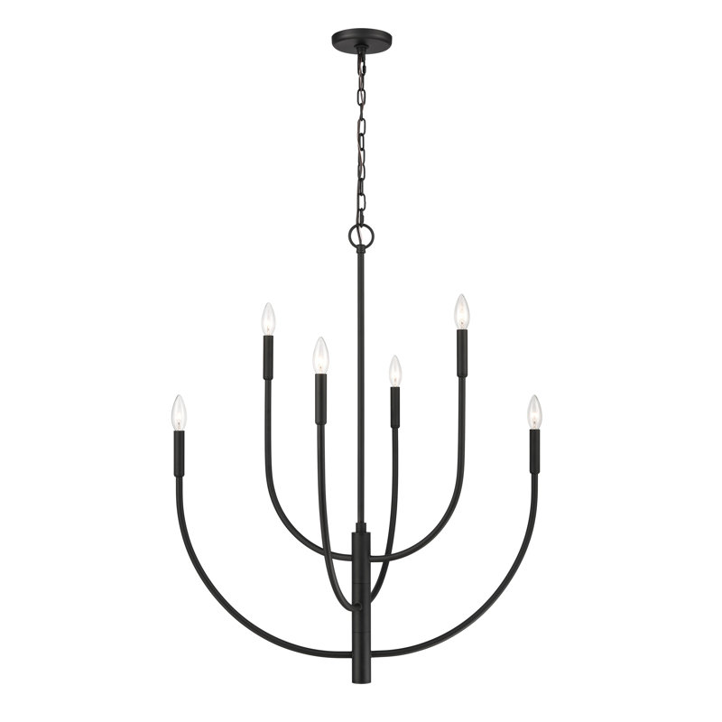 Lustre à 6 lumières de 30 po de largeur - gris anthracite Continuance