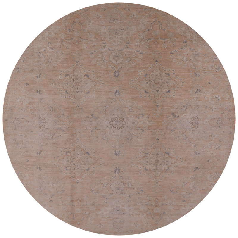Tapis oriental orange, Rond 4 pi