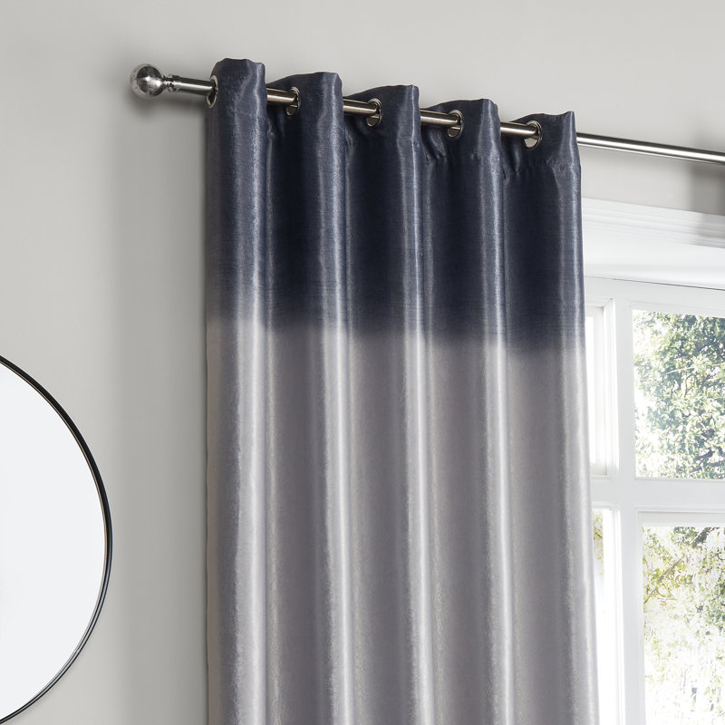 Ombre Strata Blackout Curtain Pair, Grey, Width 117 x Drop 137 cm