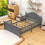 Lit plateforme en bois avec tête et pied de lit-713444511-713444505