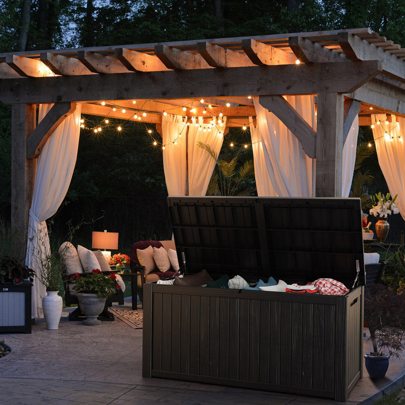 Black Resin 180 Gallon Outdoor Storage Deck Box