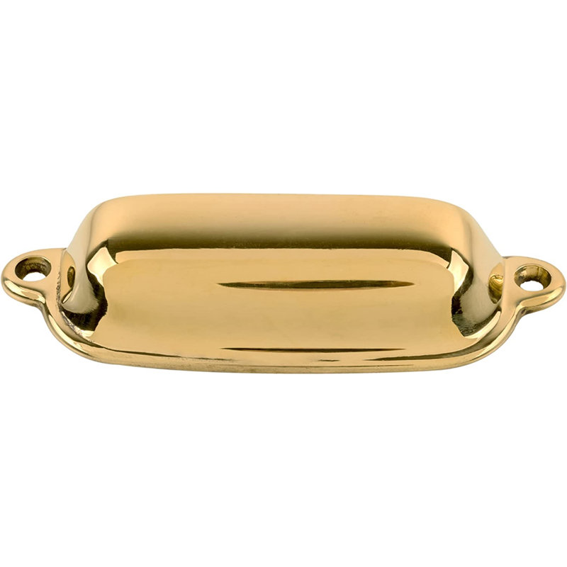 Classic Drawer Bin Pull (Centers: 3 3/8"), Brass