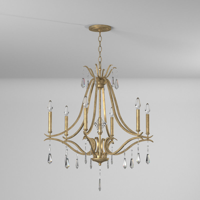Willa Arlo Interiors Vogan Coal With Clear Chandelier, Gold